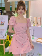 Pink Cherry Backless Mini Dress