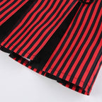 Vintage 90s Red Plaid Striped Pleated Low Waisted Skirt Academia E-Girl Kawaii Korean Japanese Harajuku Streetwear