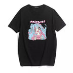 Cute Sweet Vintage Pastel Pink Anime Girl Cartoon Print Short Sleeve Shirt Loose T-shirt Top E-Girl Kawaii Korean Japanese Harajuku Streetwear