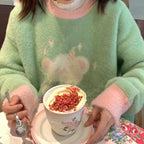 Bear Crew Neck Loose Sweater