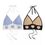 Heart Boho Crochet Backless Halter Top