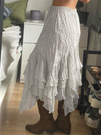Lace Splice High Waist Maxi Skirt