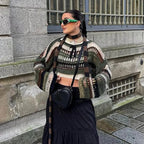 Black & Pink Stripe Knit Smock