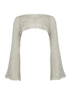 Crochet Knit Hollow Out Long Sleeve Shrug