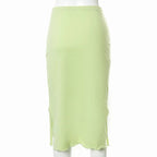Green Bow High Waist Maxi Skirt