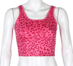 Cute Leopard Print 90s Goth Tank Crop Top Camisole Shirt Tee T-shirt E-Girl Kawaii Korean Japanese Harajuku Chinese Retro Streetwear Aesthetic