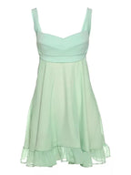 Green Backless Ruffle Dress Aesthetic Casual E-Girl Kawaii Korean Japanese Harajuku