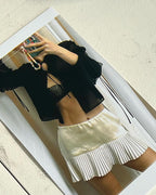 Low Waist Pleated Tennis Mini Skirt