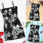 Cute Sexy Dragon Print Sleeveless Split Club Bodycon Mini Dress Party E-Girl Kawaii Korean Japanese Harajuku Chinese Retro Streetwear Aesthetic