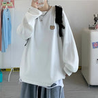 Girl Embroidery Waffle Sweater