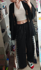 Oversized Heart Loose Split Baggy Trousers