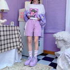 Purple Heart Drawstring Shorts