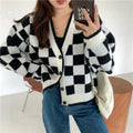 Checkboard Patchwork Cardigan