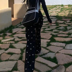 Black Heart Loose High Waist Pants