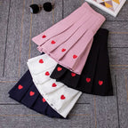 Cute Love Heart Pleated High Waist A-line Mini Skirt Summer Aesthetic Casual E-Girl Kawaii Korean Japanese Harajuku
