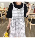 Cute Summer Preppy Loose Casual Plaid Checkered Tank Dress E-Girl Kawaii Korean Japanese Harajuku Retro Streetwear