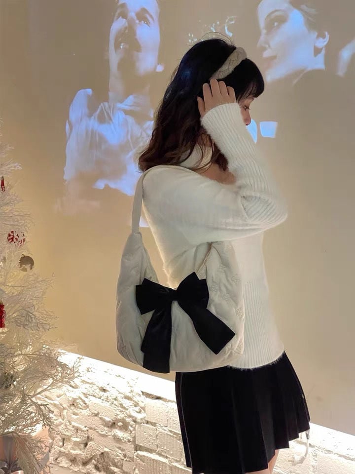 Butterfly Cotton Bow Handbag