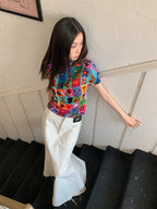 Rainbow Y2K Graphic Print Short Sleeve T-shirt