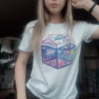 Cute Japanese Galaxy Milk Carton Print Graphic Casual Short Sleeve Shirt Tee T-shirt E-Girl Kawaii Korean Japanese Harajuku Retro Streetwear Aesthetic