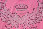Pink Heart Rhinestone Tank Top