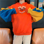 Dinosaur Colourful Cartoon Casual Loose Oversized Hoodie Sweater Sweatshirt Long Sleeve Pullover E-Girl Kawaii Korean Japanese Harajuku Streetwear
