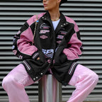 Pink Patchwork Baseball Jacket