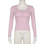 Pink Lace Trim Long Sleeve Shirt