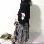 Cute Anime Demon Girl Cartoon Print Graphic Punk Goth Oversized Short Sleeve Tee Shirt T-shirt Top E-Girl Kawaii Korean Japanese Harajuku Streetwear