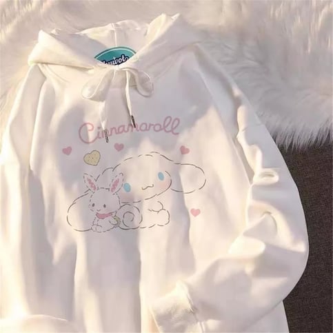 Japanese Anime Dog Print Oversized Hoodie