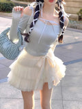Sweet Bow Off Shoulder Long Sleeve Blouse