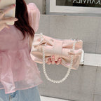 Pink Pearl Bow Handbag