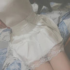 Cute White Black Chain Lace High Waist A-line Pleated Skirt Summer Aesthetic Casual E-Girl Kawaii Korean Japanese Harajuku