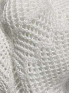 Crochet Tie Up V Neck Flare Long Sleeve Top