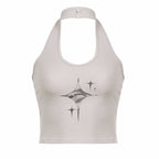 Eye Star Print Halter Top