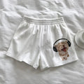 Cat Print Loose Gym Shorts