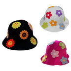 Flower Knit Bucket Hat