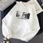 Cute Japanese Horror Punk Goth Cartoon Print Casual Sweatshirt Hoodie Pullover E-Girl Kawaii Korean Japanese Harajuku Retro Streetwear Aesthetic