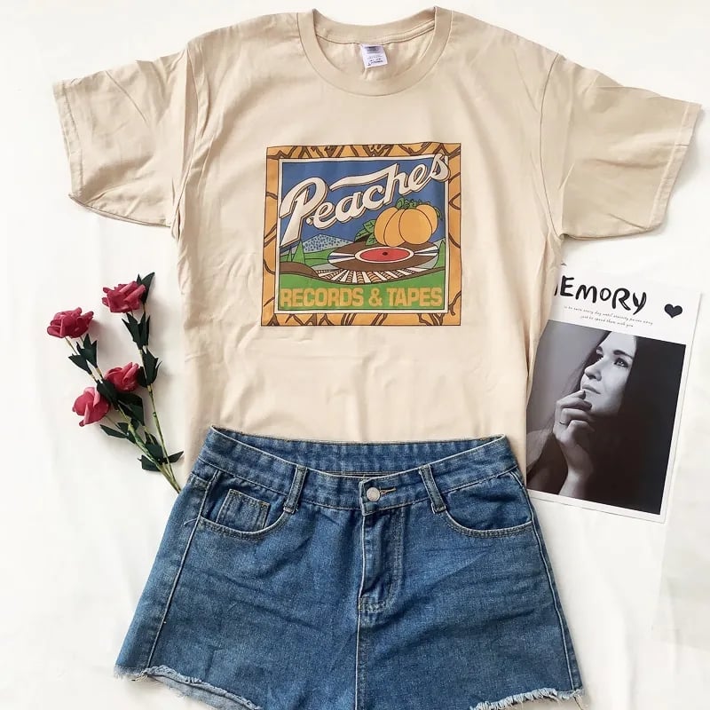 Peach Print Short Sleeve T-shirt