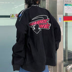 Racing Color Block Bomber Zipper Varsity Jacket