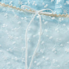Blue Lace Trim Tube Top