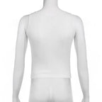White Ribbed Tank Top with Black Bows