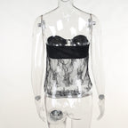 Black Lace Bustier Tube Top