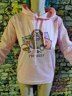 Cute Cat Game Pink Oversized Cartoon Print Casual Sweatshirt Hoodie Pullover E-Girl Kawaii Korean Japanese Harajuku Retro Streetwear Aesthetic