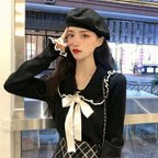 Bow Peterpan Collar Knit Sweater
