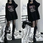 Knuckle Ring Bad Girl Print Sweater