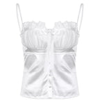 Sweet Elegant Bow Satin Crop Top Aesthetic Casual E-Girl Kawaii Korean Japanese Harajuku