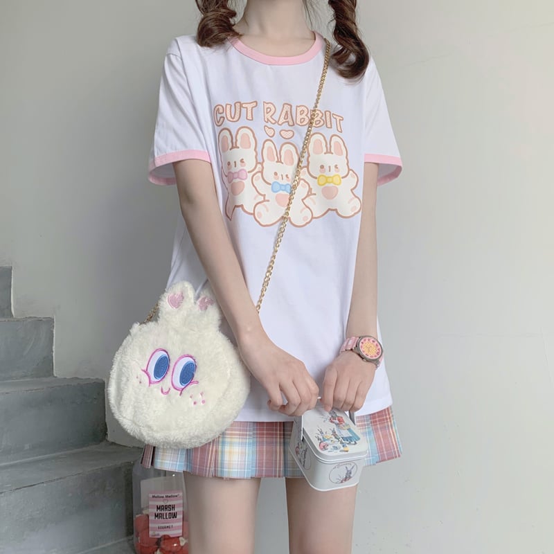 Rabbit Print Short Sleeve T-shirt