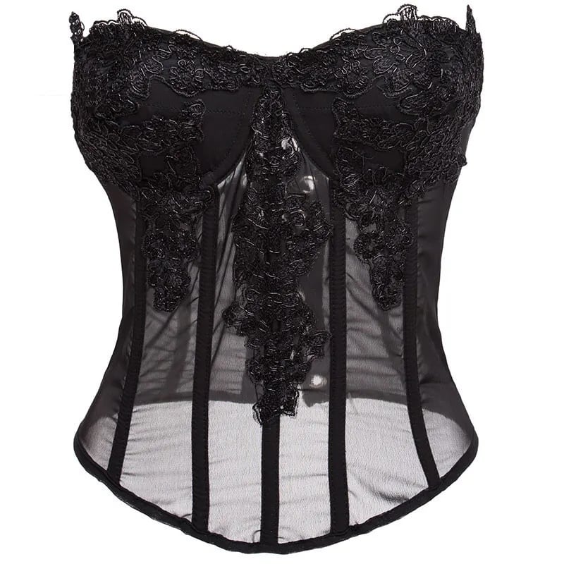 Pink Chiffon Lace Corset