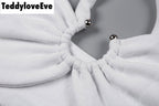 Cute Sexy Solid Color Metal Tube Strap Crop Top Camisole Shirt Tee T-shirt E-Girl Kawaii Korean Japanese Harajuku Chinese Retro Streetwear Aesthetic