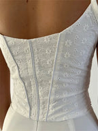 White Flower Corset Top